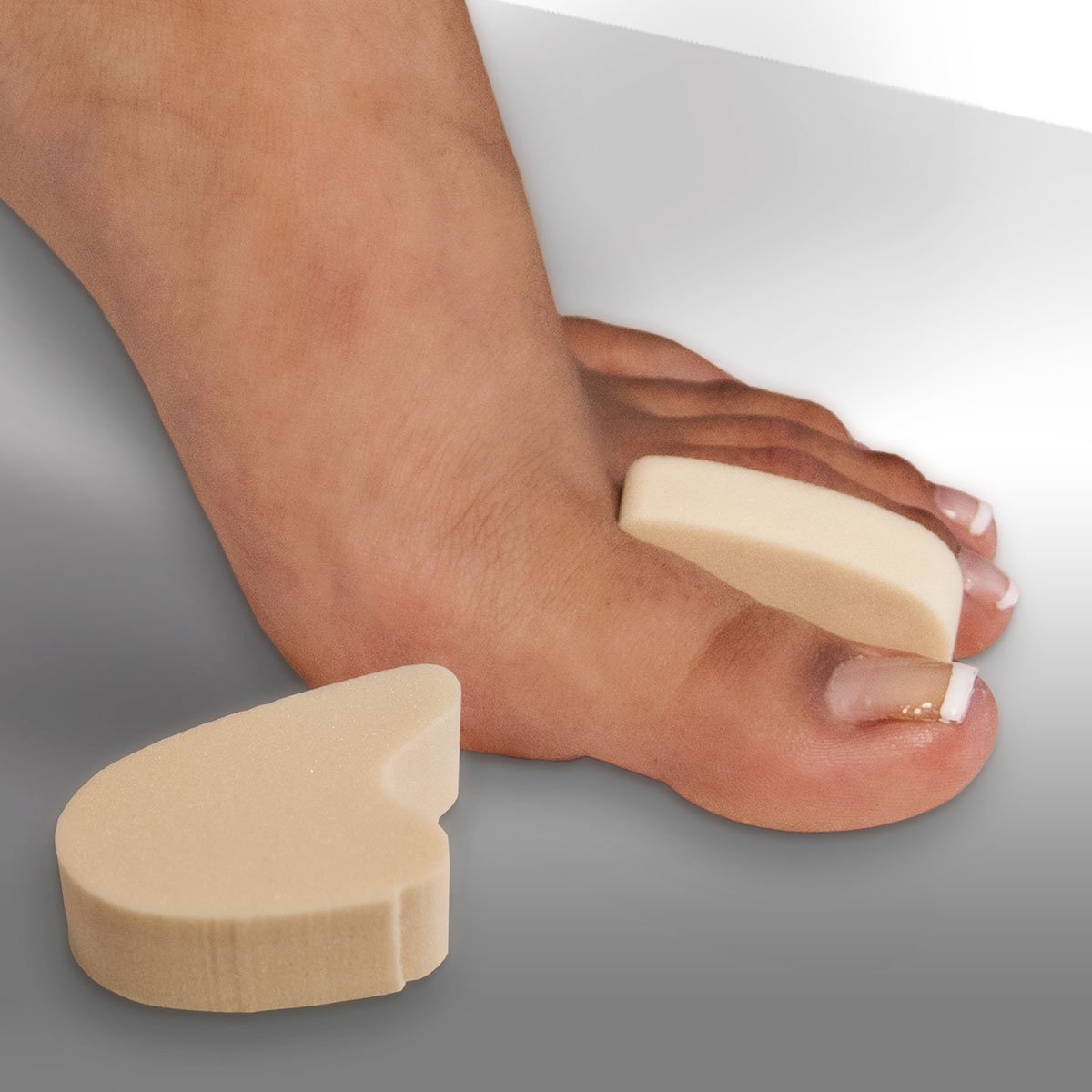 Large, firm toe separator used following bunion surgery